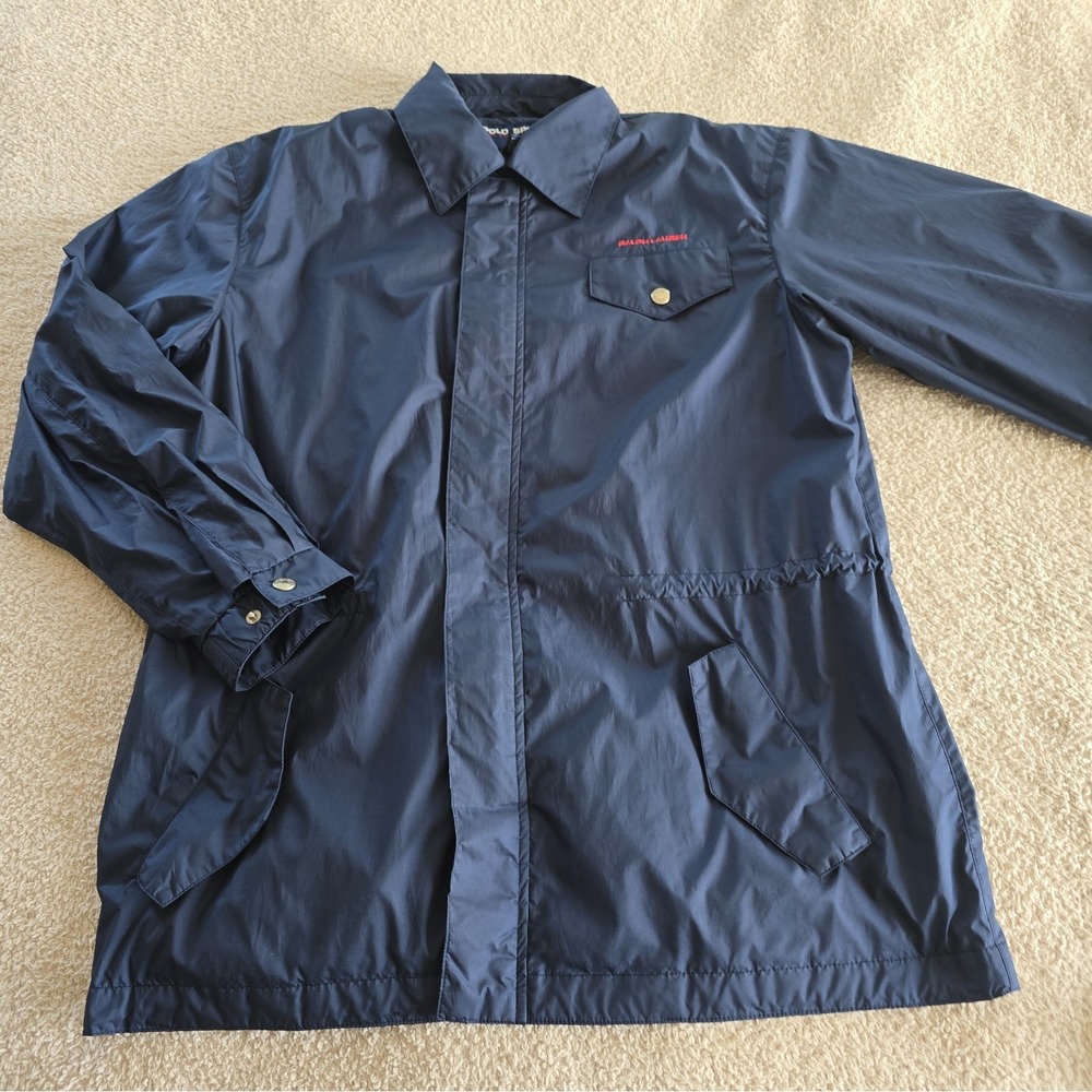 Vtg Polo Sport Ralph Lauren Lightweight Windbreaker Jacket Navy Blue Men's Sz M